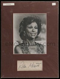7x0356 RITA MORENO signed cut album page in 12x16 display '80s ready to be framed & displayed!