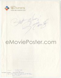 7x0502 RUSS CARLYLE signed 9x11 stationery '75 from the Dunes Hotel & Country Club in Las Vegas!