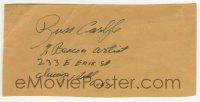 7x0513 RUSS CARLYLE signed 3x5 cut envelope '70s can be framed & displayed with a repro still!