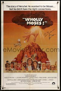 7x0219 WHOLLY MOSES signed 1sh '80 by wacky Laraine Newman, who put Don't see this movie!