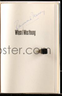 7x0170 RAYMOND MASSEY signed hardcover book '76 his autobiography When I Was Young!