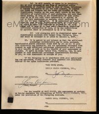 7x0051 GARY COOPER signed 9x11 agreement '45 he got $200,000 for Fritz Lang's Cloak & Dagger!