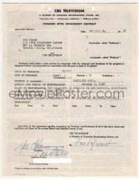 7x0058 JOE FLYNN signed 9x11 contract + publicity still '57 he was Capt Binghamton in McHale's Navy!