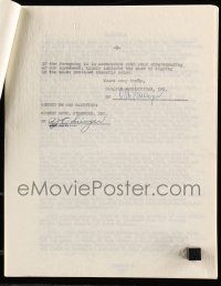 7x0067 OTTO PREMINGER signed 9x11 contract '55 hiring him to direct Court-Martial of Billy Mitchell!
