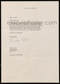 7x0034 STANLEY KUBRICK signed 8x12 letter '91 includes hardcover art book by his wife Christiane!