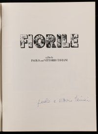 7x0184 FIORILE signed souvenir program book '93 by directors Paolo Taviani & Vittorio Taviani!