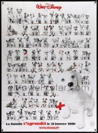 7y316 102 DALMATIANS teaser French 1p '01 Walt Disney, great different image of all the puppies!