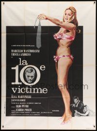 7y317 10th VICTIM French 1p '67 La Decima Vittima, art of sexy Ursula Andress by Charles Rau!