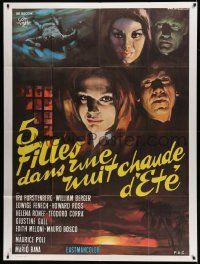 7y319 5 DOLLS FOR AN AUGUST MOON French 1p '72 Mario Bava, cool art by Rodolfo Gasparri!
