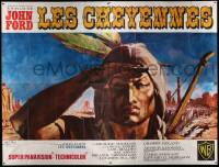 7y240 CHEYENNE AUTUMN French 4p '64 John Ford, different Yves Thos art of Native American Indian!