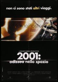 7y723 2001: A SPACE ODYSSEY Italian 1p R01 Stanley Kubrick, art of space wheel + star child image!