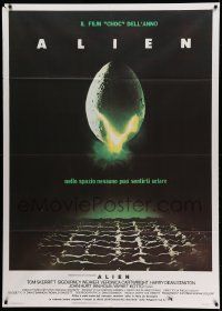 7y726 ALIEN Italian 1p '79 Ridley Scott outer space sci-fi monster classic, cool egg image!