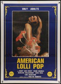 7y728 AMERICAN LOLLI POP Italian 1p '84 sexy naked woman covered only by flowers!