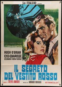 7y731 ASSASSINATION IN ROME Italian 1p '65 close up art of Hugh O'Brian & sexy Cyd Charisse!