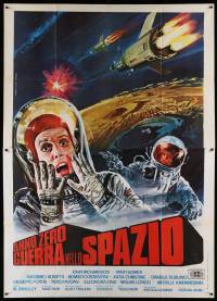 7y635 BATTLE OF THE STARS Italian 2p '77 cool Renato Ferrari sci-fi art of astronauts in space!