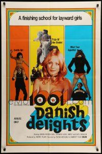 7z007 1001 DANISH DELIGHTS 1sh '72 Scandinavian comedy, for layward girls!