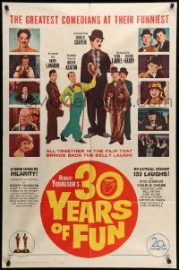 7z011 30 YEARS OF FUN 1sh '63 Charley Chase, Buster Keaton, Laurel & Hardy!