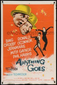 7z053 ANYTHING GOES 1sh '56 Bing Crosby, Donald O'Connor, Cole Porter!