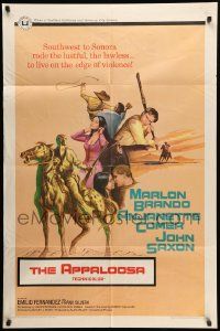 7z057 APPALOOSA 1sh '66 Marlon Brando rode the lustful & lawless to live on the edge of violence!
