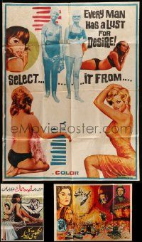 8a014 LOT OF 3 FOLDED MIDDLE EASTERN POSTERS '60s great images with sexy women!