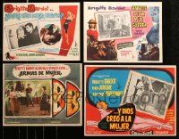 8a088 LOT OF 4 BRIGITTE BARDOT MEXICAN LOBBY CARDS '50s great images of the sexy French star!