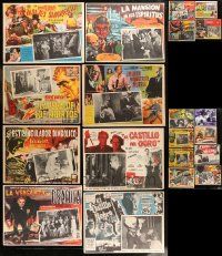 8a066 LOT OF 20 BORIS KARLOFF, BELA LUGOSI AND VINCENT PRICE HORROR MEXICAN LOBBY CARDS '50s-60s