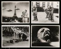 8a555 LOT OF 4 EARTH VS. THE FLYING SAUCERS REPRO 8X10 STILLS '80s special FX & alien scenes!