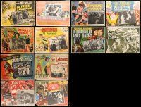 8a080 LOT OF 12 MEXICAN LOBBY CARDS '50s-60s a variety of great movie scenes & different art!