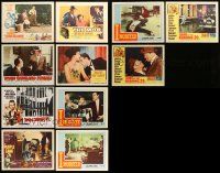 8a173 LOT OF 11 LOBBY CARDS FROM CRIME MOVIES '50s-70s great scenes from a variety of movies!