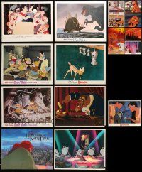 8a161 LOT OF 17 DISNEY LOBBY CARDS '60s-80s scenes from a variety of feature-length cartoons!