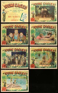 8a264 LOT OF 7 REPRO LOBBY CARDS FROM YOUNG EAGLES BOY SCOUT SERIAL '80s super scarce serial!
