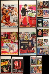 8a301 LOT OF 22 FORMERLY FOLDED BELGIAN POSTERS '60s-80s a variety of different images!