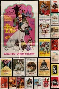 8a123 LOT OF 34 FOLDED ONE-SHEETS '60s-70s great images from a variety of different movies!