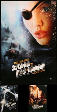 8a494 LOT OF 5 UNFOLDED DOUBLE-SIDED 27X40 SKY CAPTAIN & THE WORLD OF TOMORROW ONE-SHEETS '04