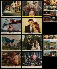 8a329 LOT OF 32 COLOR 8X10 STILLS AND MINI LOBBY CARDS '70s great scenes from a variety of movies!