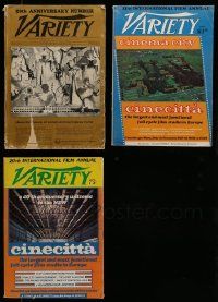 8a047 LOT OF 3 VARIETY MAGAZINES '50s-80s filled with movie images and information!