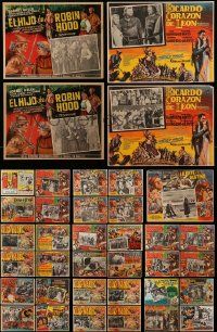 8a052 LOT OF 41 MEXICAN LOBBY CARDS FROM COSTUME ADVENTURE MOVIES '30s-60s cool border art!