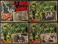 8a089 LOT OF 4 BASIL RATHBONE R50S SHERLOCK HOLMES MEXICAN LOBBY CARDS R50s great scenes & art!