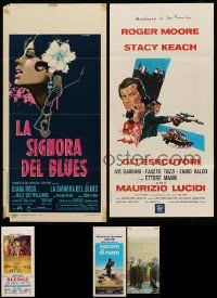 8a276 LOT OF 5 FORMERLY FOLDED ITALIAN LOCANDINAS '70s images from a variety of movies!