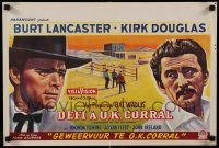 8b009 GUNFIGHT AT THE O.K. CORRAL Belgian '57 art of cowboys Burt Lancaster & Kirk Douglas!