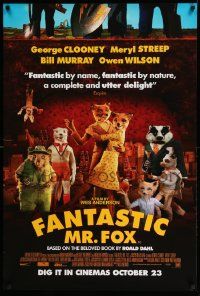 8b076 FANTASTIC MR. FOX advance DS English 1sh '09 Wes Anderson stop-motion, Clooney, Streep!