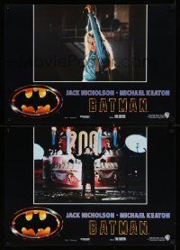 8b392 BATMAN set of 8 Italian 18x26 pbustas '89 Michael Keaton, Kim Basinger, Jack Nicholson, Burton