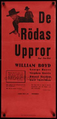 8b024 HOPALONG CASSIDY RETURNS Swedish stolpe R58 cowboy William Boyd in the title role!