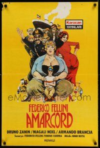 8b252 AMARCORD Turkish '74 Federico Fellini classic comedy, art by Giuliano Geleng!