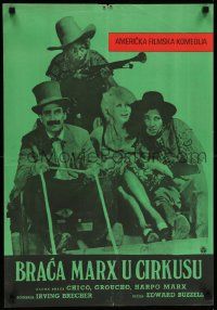 8b734 AT THE CIRCUS Yugoslavian 19x27 '60s Marx Brothers, Groucho, Chico, Harpo & pretty woman!