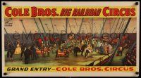 8c163 COLE BROS BIG RAILROAD CIRCUS 16x29 circus poster '41 cool art of many acts under big top!