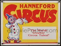8c170 HANNEFORD CIRCUS 21x28 circus poster '60s greatest circus talent!