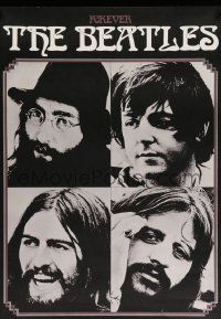 8c595 BEATLES 29x41 commercial poster '80s Harrison, McCartney, Starr & Lennon!
