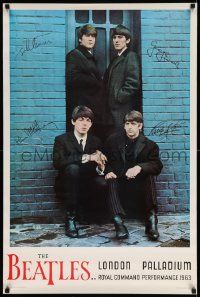 8c596 BEATLES: LONDON PALLADIUM 24x36 English commercial poster '80s John, Paul, George & Ringo!