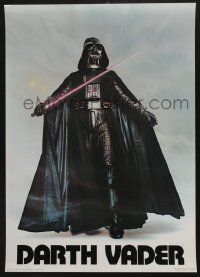 8c609 DARTH VADER 20x28 commercial poster '77 Sith Lord w/ lightsaber activated by Bob Seidemann!